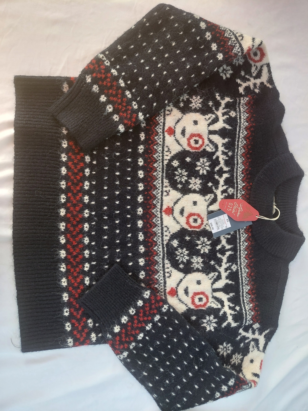 Men's Black Nordic Snowman Knit Sweater